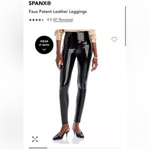 SPANX PATENT FAUX LEATHER LEGGINGS